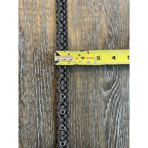 Vintage Y2K COACH Canvas Jacquard CC Logo Silver/Black Skinny Belt sz M Italy main image 3